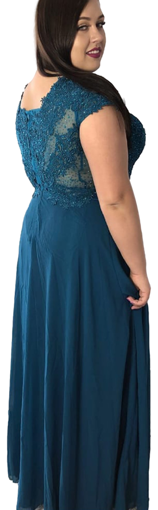 Vestido azul turquesa sales escuro